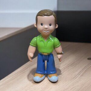 Vintage 1990s Fisher-Price My First Dollhouse Poseable Dad Father 4" Doll